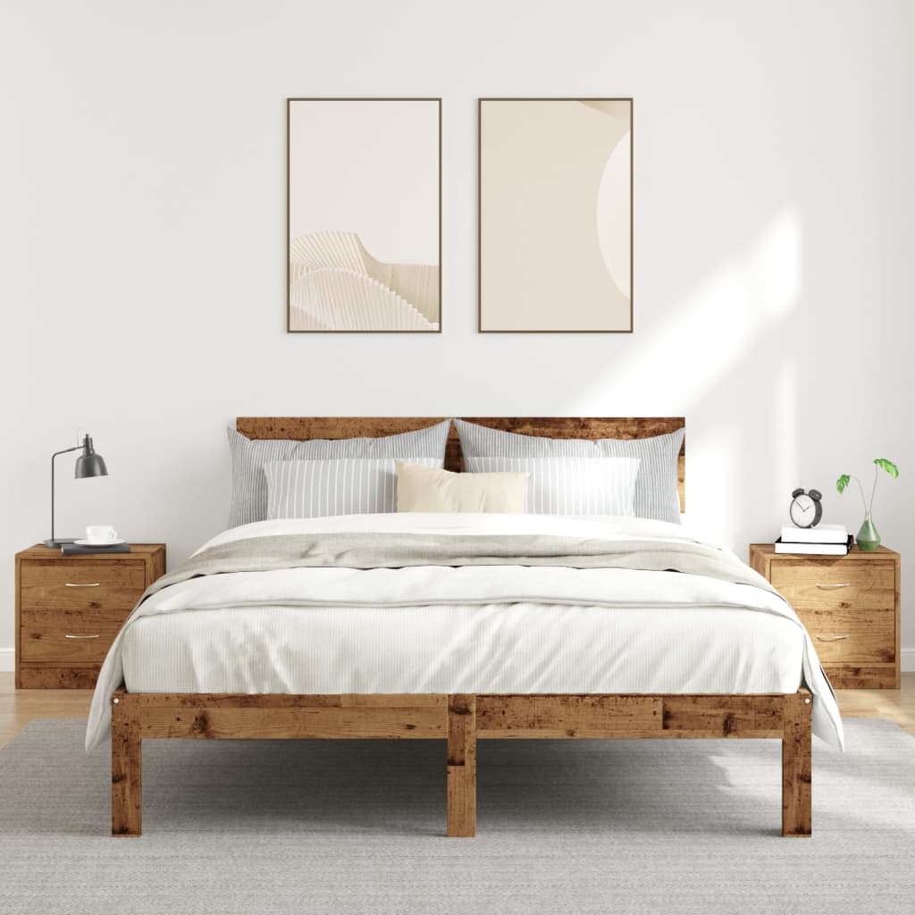 vidaXL Comodini Legno Antico 2 pz 40x30x40 cm in Legno Multistrato