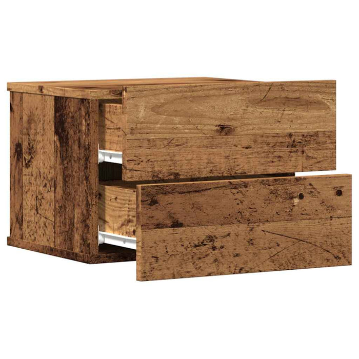 vidaXL Comodino a Muro Legno Antico 40x32x30 cm