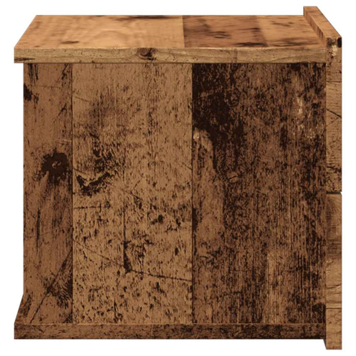 vidaXL Comodino a Muro Legno Antico 40x32x30 cm
