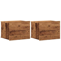Comodini a Muro 2 pz-Set di 2 Tavolino da notte Legno Antico 40x32x30 cm