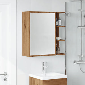 Mobile Bagno con Specchio Rovere 62,5x20,5x64 cm Multistrato 856178