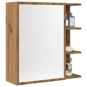 vidaXL Mobile Bagno con Specchio Rovere 62,5x20,5x64 cm Multistrato