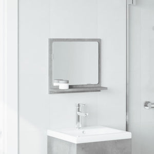 Mobile Bagno con Specchio Grigio Cemento 40x11x37 cm Truciolato 856182