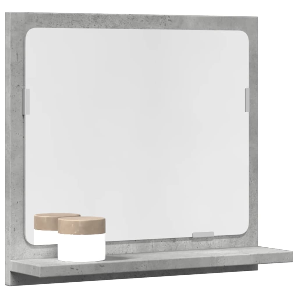 Mobile Bagno con Specchio Grigio Cemento 40x11x37 cm Truciolato 856182