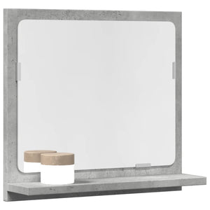 Mobile Bagno con Specchio Grigio Cemento 40x11x37 cm Truciolato 856182