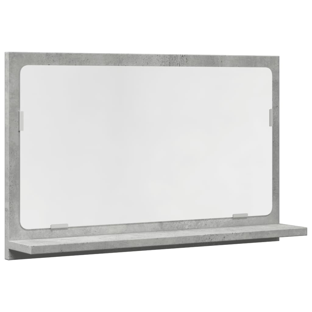 Mobile Bagno con Specchio Grigio Cemento 60x11x37 cm Truciolato 856192
