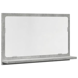 Mobile Bagno con Specchio Grigio Cemento 60x11x37 cm Truciolato 856192