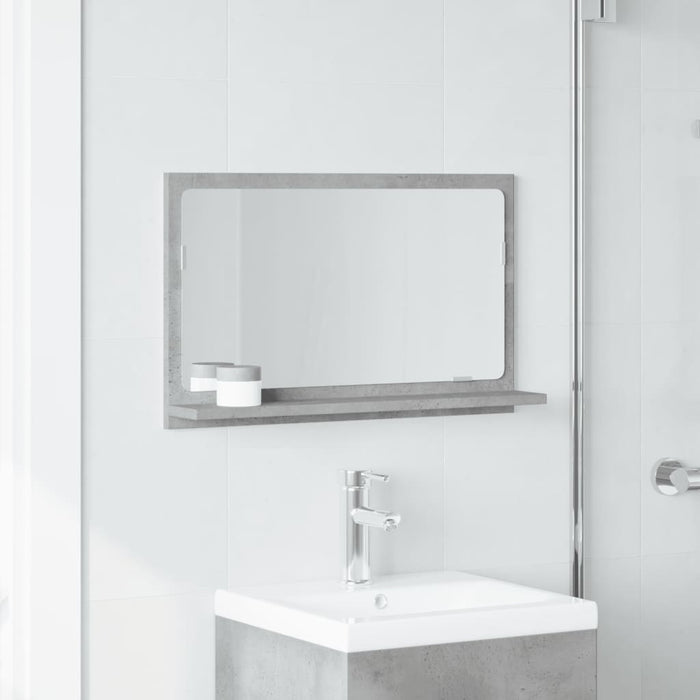 Mobile Bagno con Specchio Grigio Cemento 60x11x37 cm Truciolato 856192