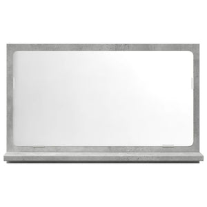 Mobile Bagno con Specchio Grigio Cemento 60x11x37 cm Truciolato 856192