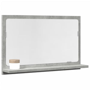 Mobile Bagno con Specchio Grigio Cemento 60x11x37 cm Truciolato 856192