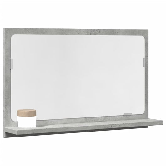 vidaXL Mobile Bagno con Specchio Grigio Cemento 60x11x37 cm Truciolato