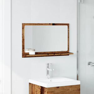 Mobile da Bagno con Specchio-Armadietto a Specchio da Bagno Legno Antico 60x11x37cm Truciolato