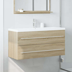 Mobile Lavabo Rovere Sonoma 100x38,5x48 cm in Legno Multistrato