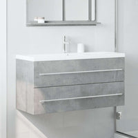 Mobile Lavabo-Armadietto da bagno Grigio Cemento 100x38,5x48cm in Legno Multistrato