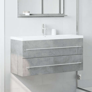 Mobile Lavabo Grigio Cemento 100x38,5x48cm in Legno Multistrato