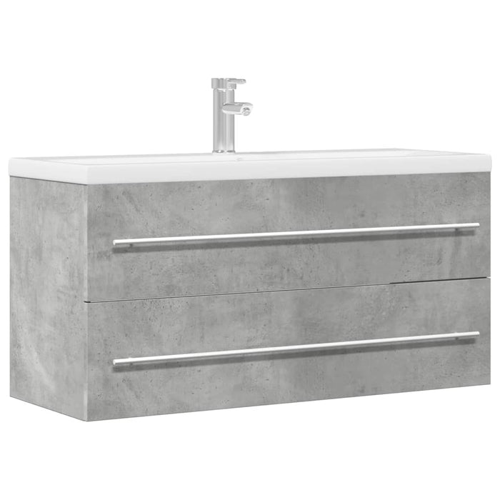 Mobile Lavabo-Armadietto da bagno Grigio Cemento 100x38,5x48cm in Legno Multistrato