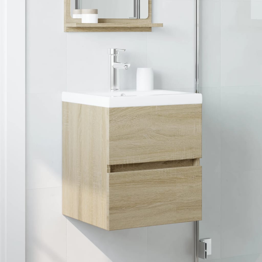 Mobile Lavabo-Armadietto da bagno Rovere Sonoma 41x38,5x45 cm in Legno Multistrato