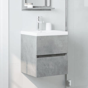 Mobile Lavabo-Armadietto da bagno Grigio Cemento 41x38,5x45 cm in Legno Multistrato