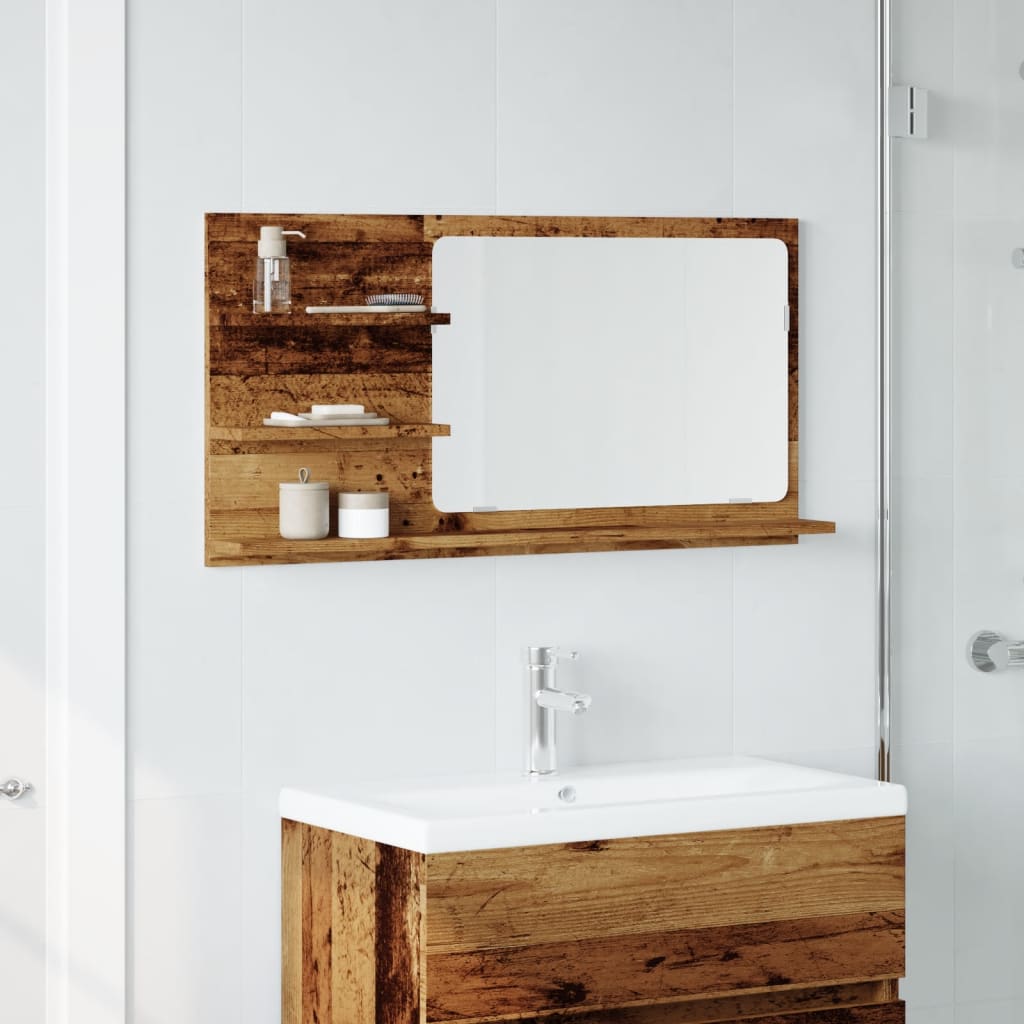 vidaXL Mobile da Bagno Legno Antico 90x11x45 cm in Truciolato