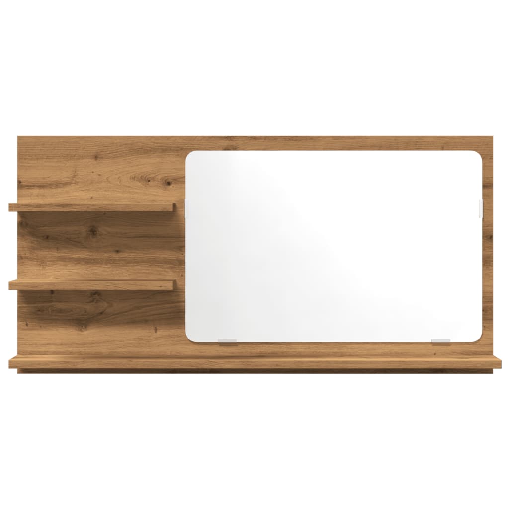 Mobile Bagno Specchio Rovere Artigianale 90x11x45 cm Truciolato 856263
