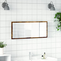 Specchio Bagno LED Rovere Fumo 100x8,5x37cm Legno Multistrato