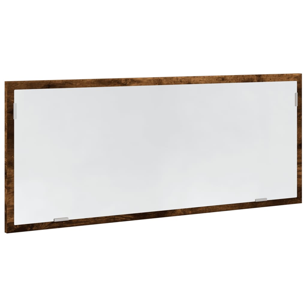 Specchio Bagno LED Rovere Fumo 100x8,5x37cm Legno Multistrato 856272