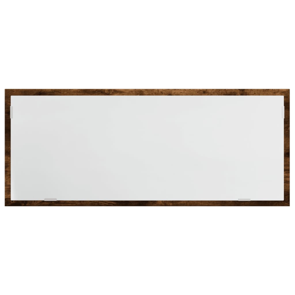 Specchio Bagno LED-Specchio Decorativo Rovere Fumo 100x8,5x37cm Legno Multistrato
