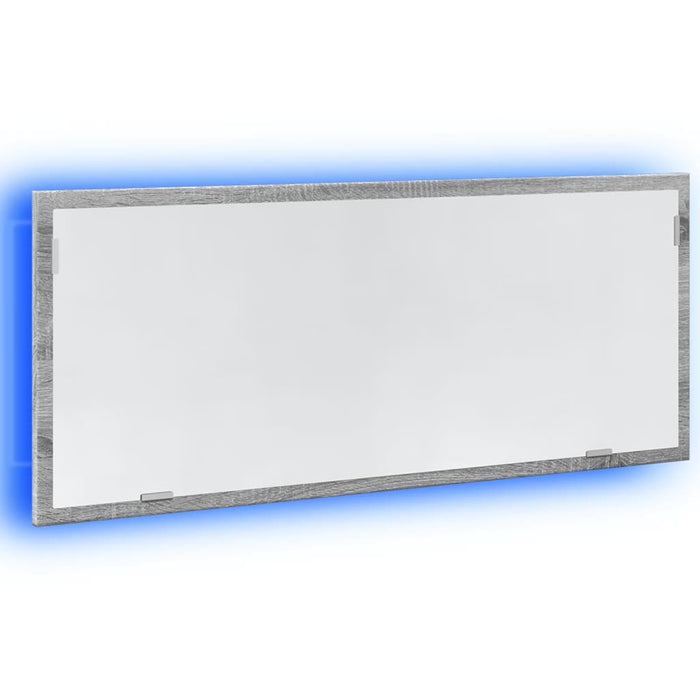 Specchio da Bagno con LED-Specchio per Bagno Grigio Sonoma 100x8,5x37cm Truciolato