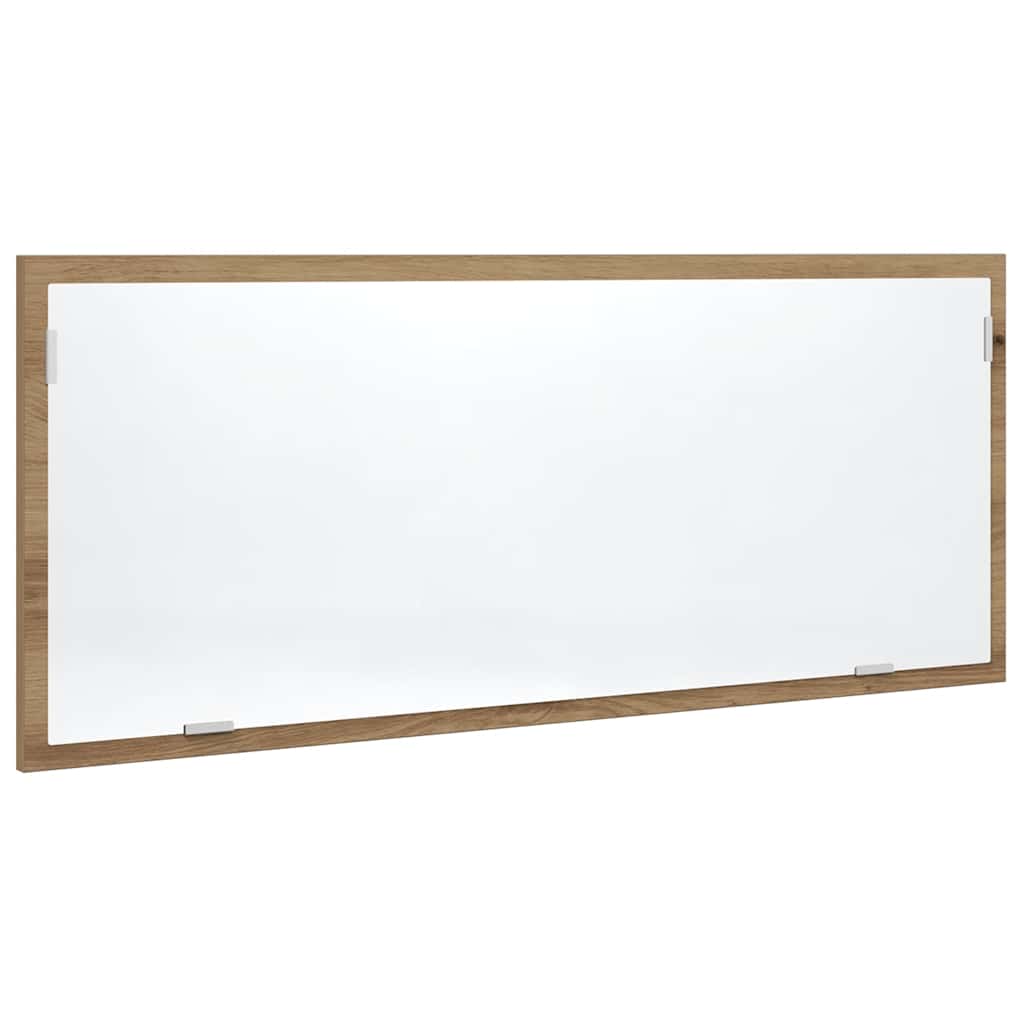 Specchio Bagno LED Rovere Artigianale 100x8,5x37 cm Multistrato 856276