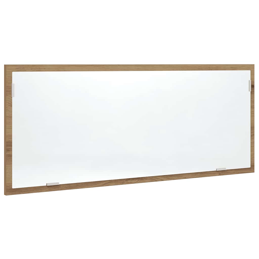 vidaXL Specchio Bagno LED Rovere Artigianale 100x8,5x37 cm Multistrato