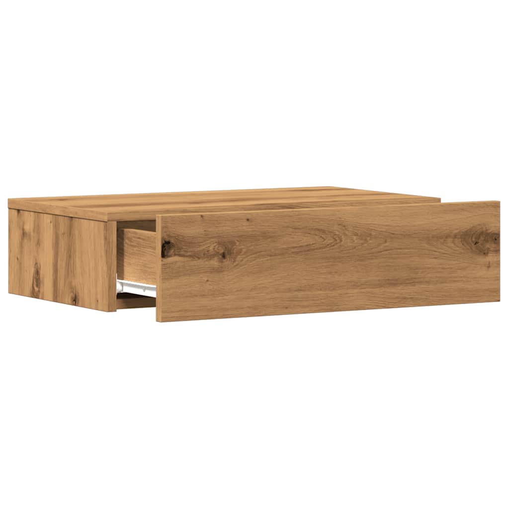 vidaXL Mobili Porta TV Luci LED 2 pz Rovere Artigianale 60x35x15,5 cm