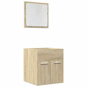 Set Mobili da Bagno 2 pz Rovere Sonoma in Legno Multistrato 856367