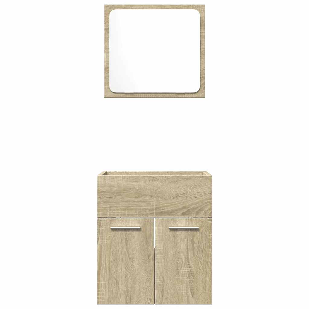 Set Mobili da Bagno 2 pz Rovere Sonoma in Legno Multistrato 856367
