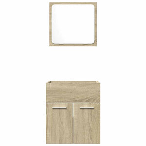 Set Mobili da Bagno 2 pz Rovere Sonoma in Legno Multistrato 856367