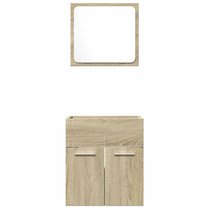 Set Mobili da Bagno 2 pz Rovere Sonoma in Legno Multistrato 856367
