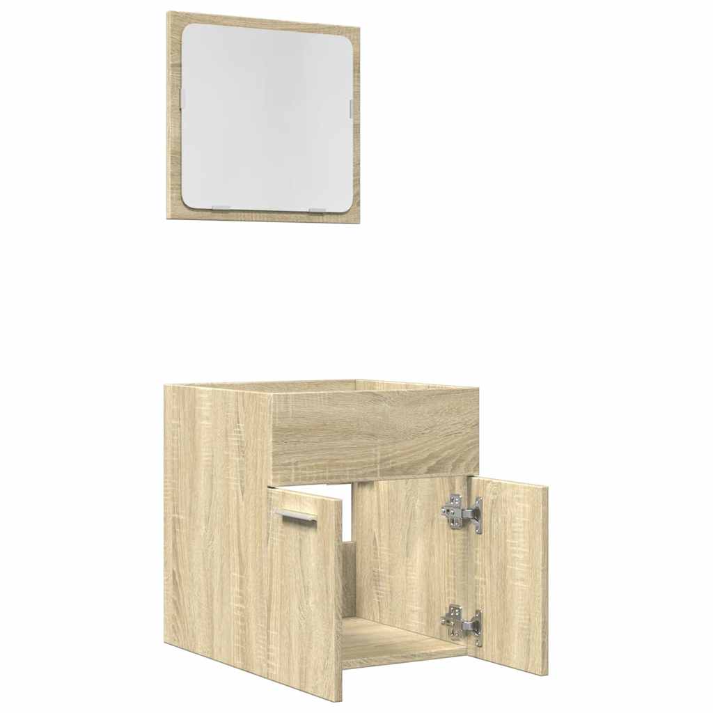 Set Mobili da Bagno 2 pz Rovere Sonoma in Legno Multistrato 856367