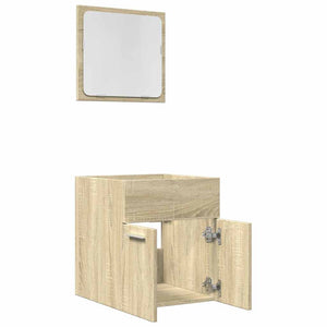 Set Mobili da Bagno 2 pz Rovere Sonoma in Legno Multistrato 856367