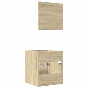 Set Mobili da Bagno 2 pz Rovere Sonoma in Legno Multistrato 856367