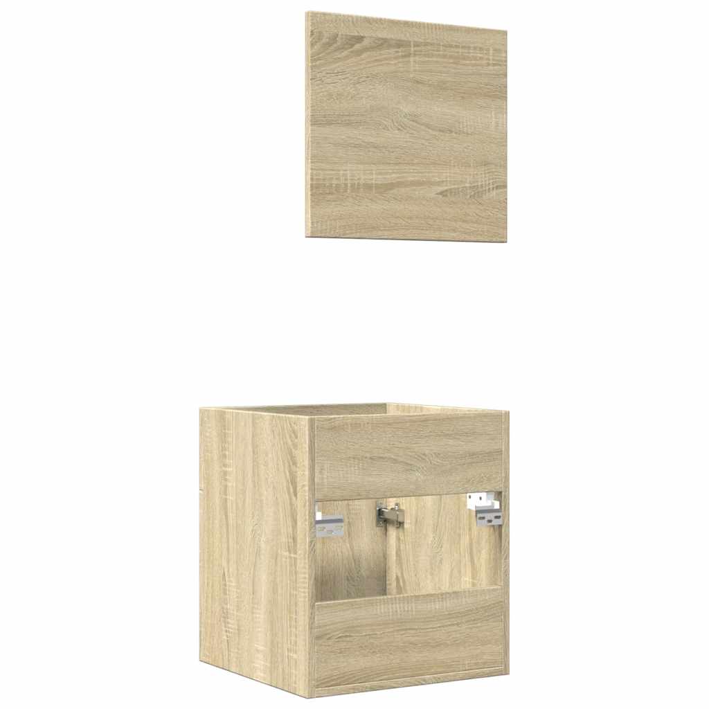 vidaXL Set Mobili da Bagno 2 pz Rovere Sonoma in Legno Multistrato
