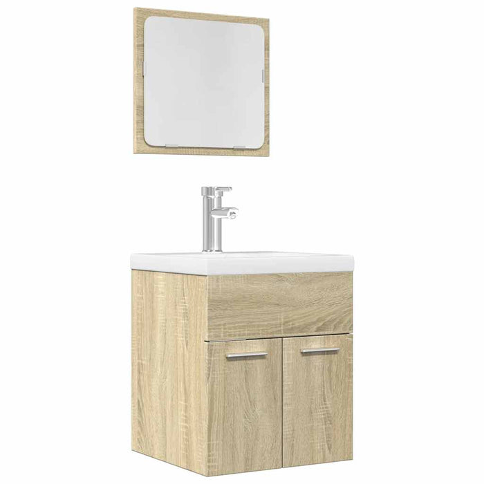 Set Mobili da Bagno 2 pz Rovere Sonoma in Legno Multistrato 856367