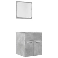Set Mobili da Bagno 2 pz Grigio Cemento in Legno Multistrato 856368