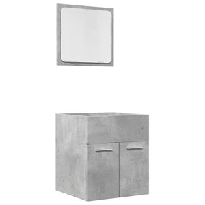 Set Mobili da Bagno 2 pz Grigio Cemento in Legno Multistrato 856368