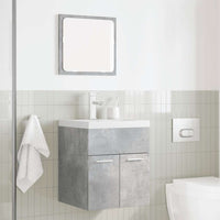 Set Mobili da Bagno 2 pz Grigio Cemento in Legno Multistrato