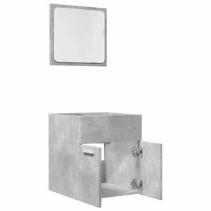 Set Mobili da Bagno 2 pz Grigio Cemento in Legno Multistrato 856368