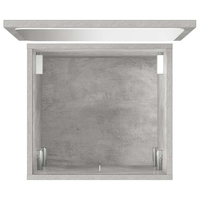 Set Mobili da Bagno 2 pz Grigio Cemento in Legno Multistrato 856368