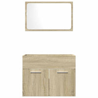 Set Mobili da Bagno 2 pz Rovere Sonoma in Legno Multistrato 856372
