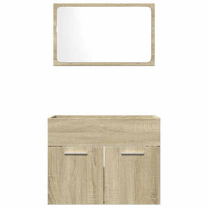 Set Mobili da Bagno 2 pz Rovere Sonoma in Legno Multistrato 856372