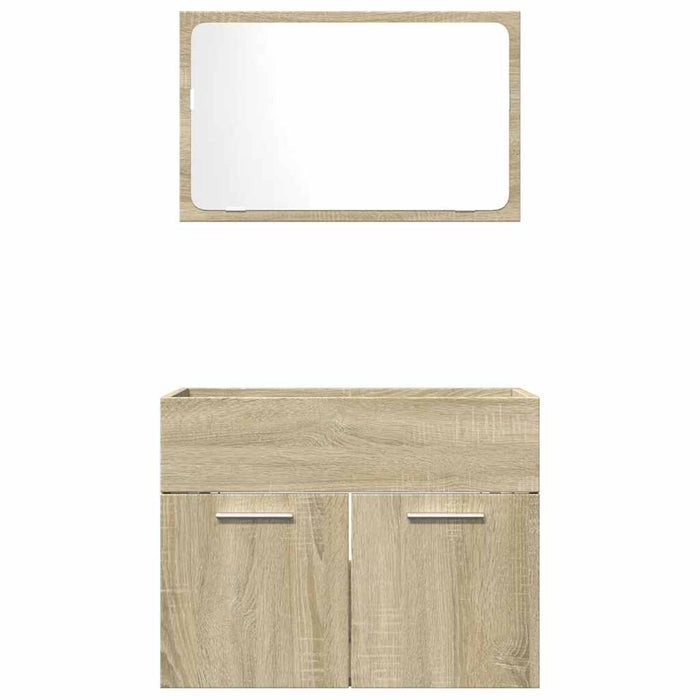 Set Mobili da Bagno 2 pz Rovere Sonoma in Legno Multistrato 856372