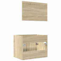 Set Mobili da Bagno 2 pz Rovere Sonoma in Legno Multistrato 856372