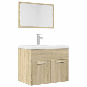 Set Mobili da Bagno 2 pz Rovere Sonoma in Legno Multistrato 856372